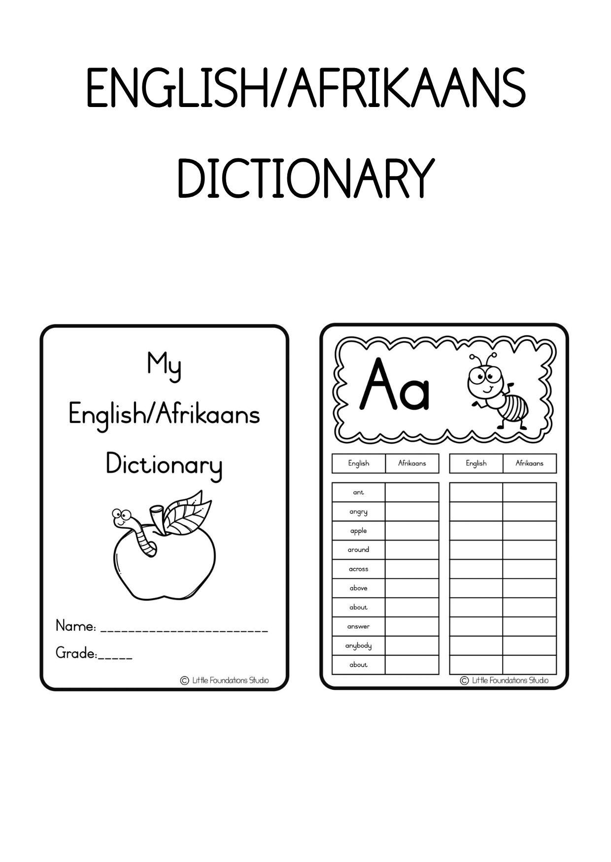 English/Afrikaans Dictionary